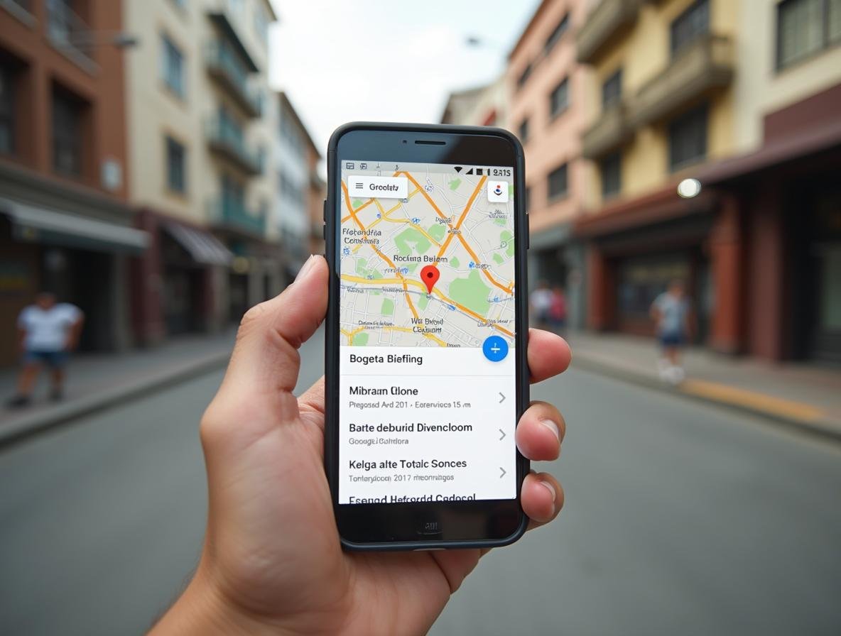 Búsqueda local en Google Maps mostrando resultados de negocios en Bogotá, estrategia de SEO local Colombia