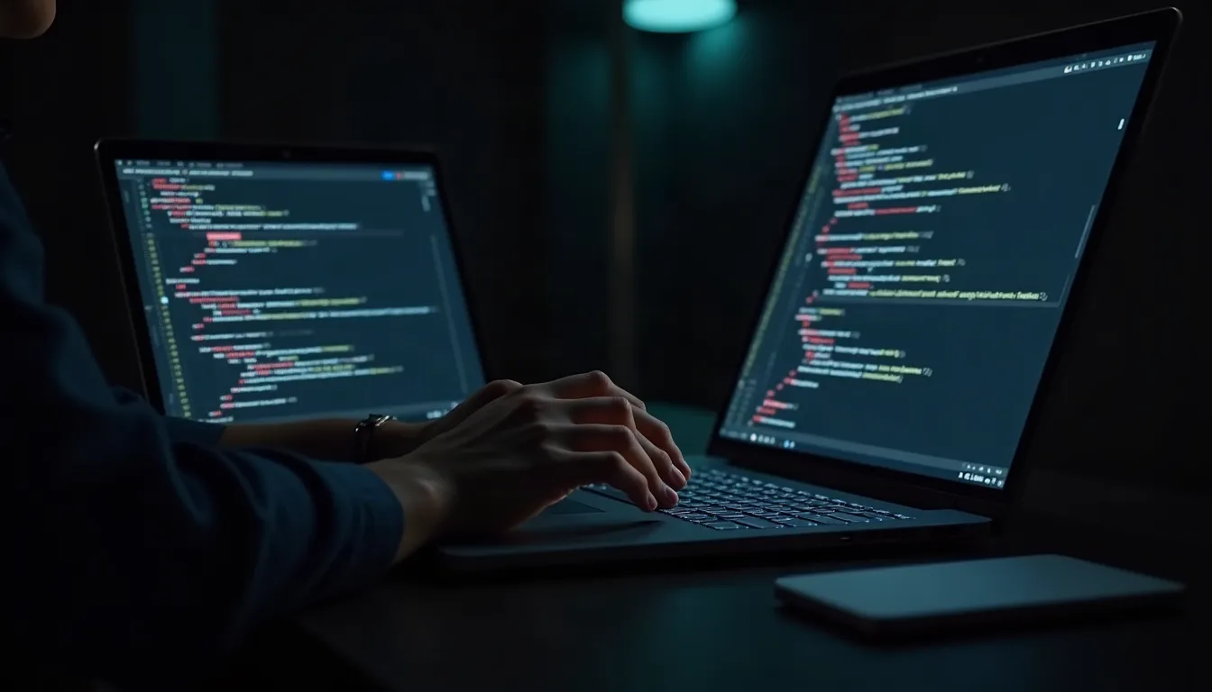 Desarrollador revisando la versión móvil y de escritorio de un sitio web