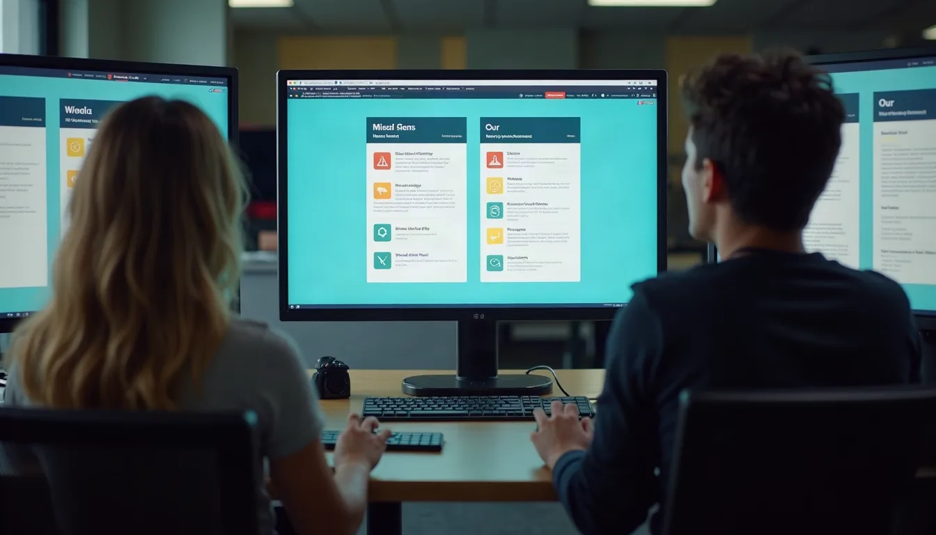 Equipo revisando errores de indexación de páginas web