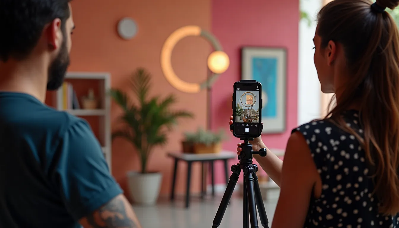 Equipo grabando un video vertical para anuncios de Instagram en Bogotá