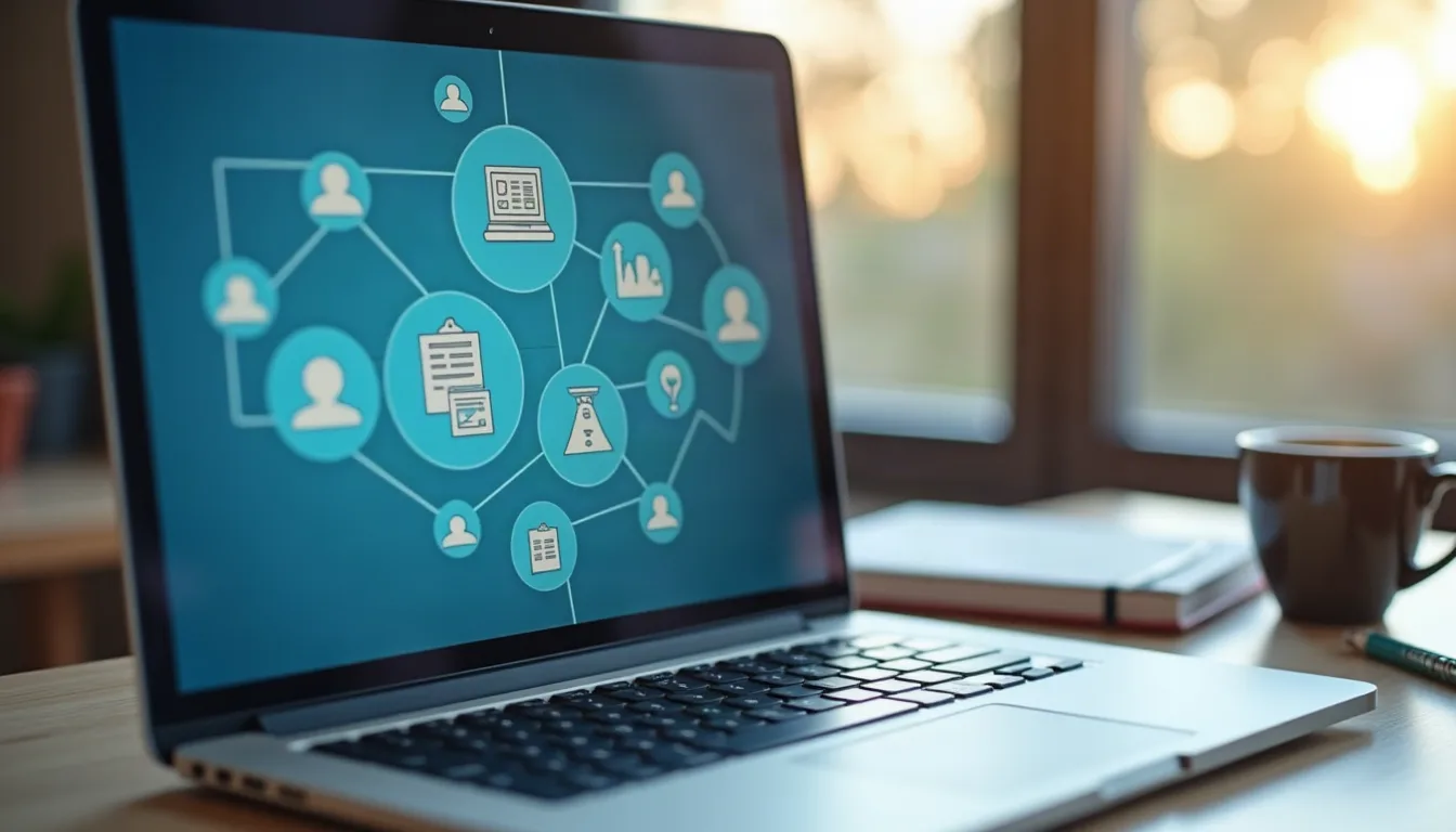 Diagrama de la estructura de un sitio web en pantalla para explicar qué es el SEO